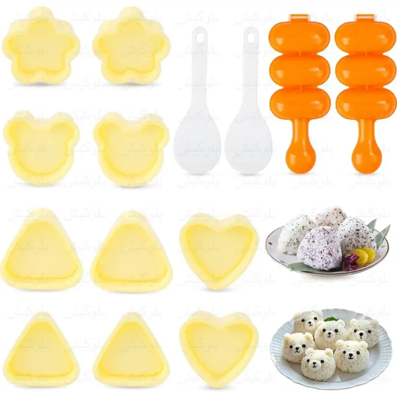پک حرفه ای قالب‌ و توپک کن برنج و کوفته 6 عددی | Rice Ball Maker بلوکیش