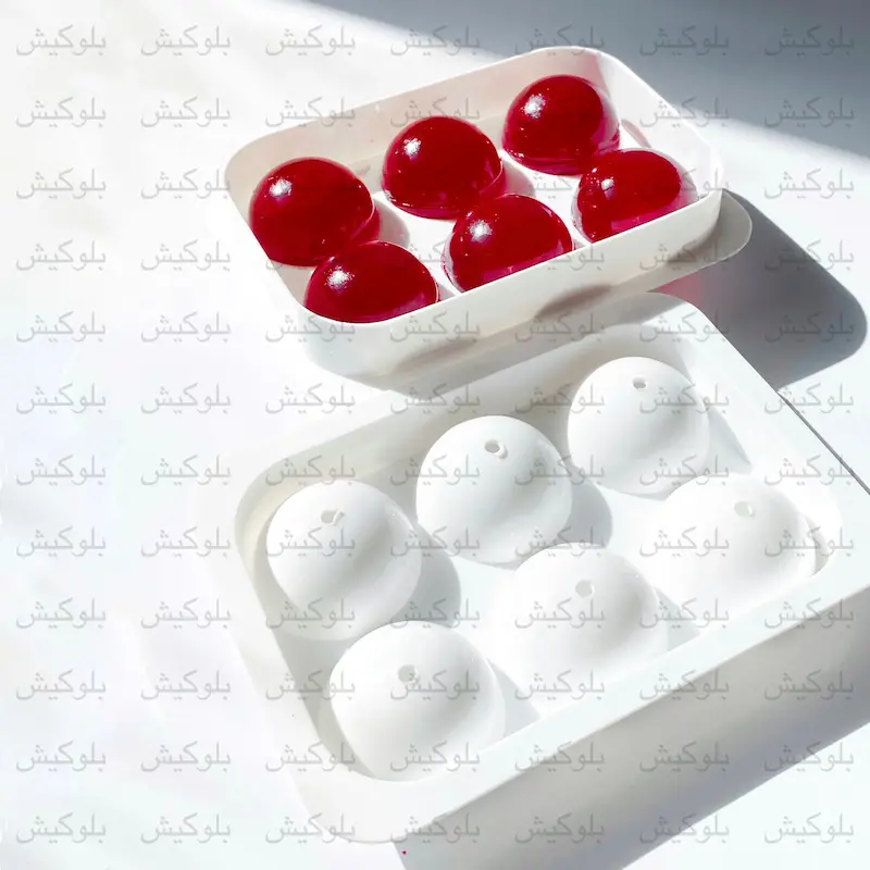 قالب یخ توپی درب دار مدل گوی(۶ خانه ۴ سانتی)