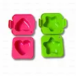 ۱. قالب غذا پلاستیکی طرح قلب و ستاره، دو عددی مناسب فرم‌دهی برنج و تخم مرغ و سالاد