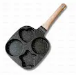 ماهیتابه چهار قسمتی فانتزی با سطح نچسب گرانیتی و دسته چوبی، مناسب صبحانه و پخت همزمان چند نوع خوراکی