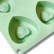 قالب سیلیکونی سبز طرح قلب سورپرایز با قلب داخلی برجسته، مناسب انواع دسر و شیرینی