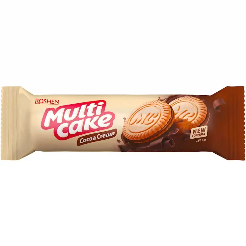 بیسکویت مولتی کیک شکلاتی روشین۱۸۰ گرمی