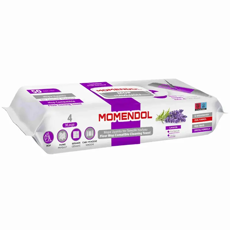 دستمال مرطوب مخصوص تی مومندل رایحه لاوندر ۵۰ عددی