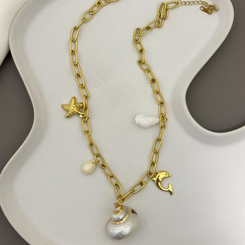 گردنبند استیل صدفی