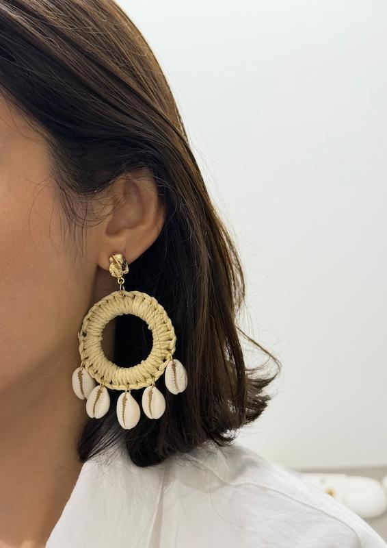 گوشواره رافیا صدف