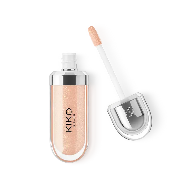 لیپ‌گلاس کیکو KIKO شماره 02 – رنگ Natural Beige | براق‌کننده لب با تناژ نود–بژ
