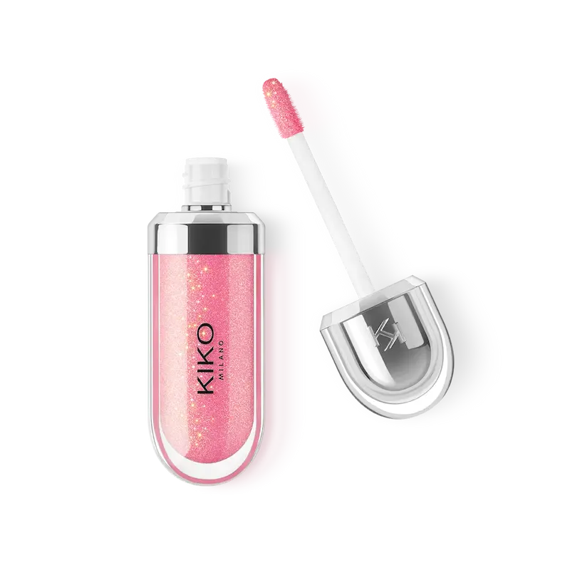 لیپ‌گلاس کیکو KIKO شماره 26 – رنگ Sparkling Hibiscus Pink | براق‌کننده لب با شاین صورتی درخشان و لطیف