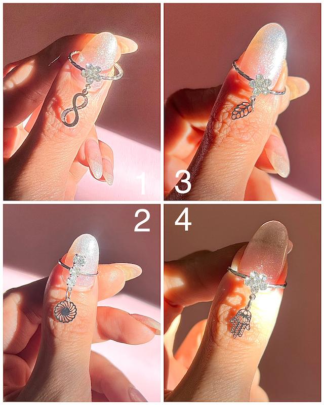 انگشترپا اویز دار نگینی تک سایز