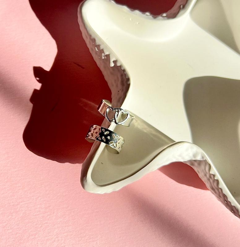 رینگ پا ست ۲ تایی نقره ای😍