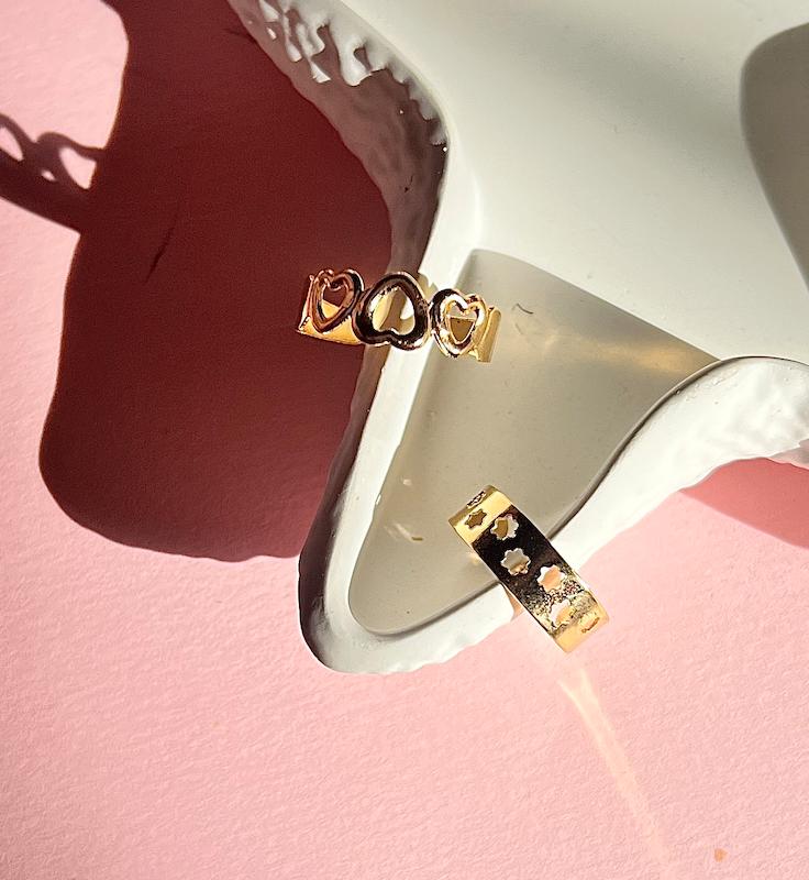 انگشترپا ست ۲ تایی ستاره و قلب