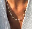 گردنبند بابونه طلایی و نقره ای