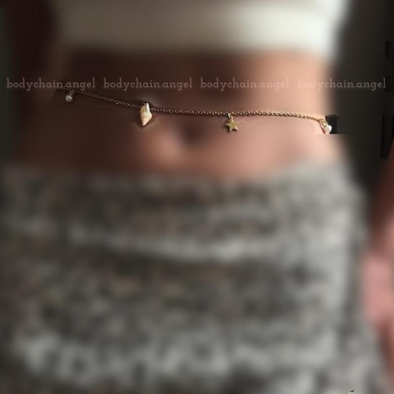 زنجیر شکم گوش ماهی و ستاره  / زنجیر کمر استیل