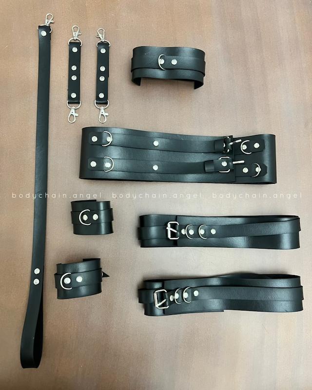 ست چرم کمربند و رانبند