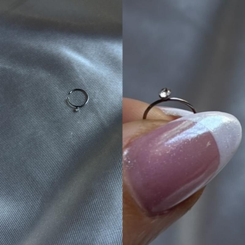 پیرسینگ فیک بینی گرد تک نگین