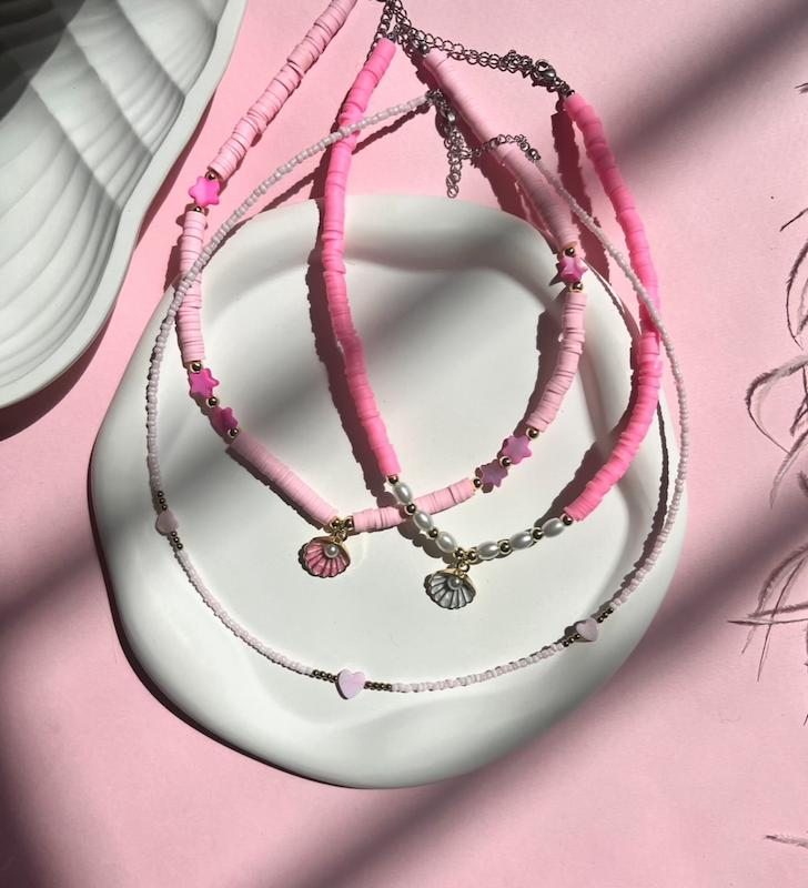 گردنبند فانتزی صورتی