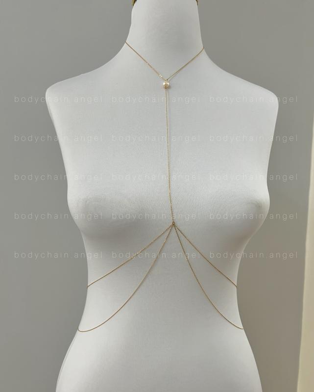 زنجیربدن دولاین ظریف با مروارید پرورشی