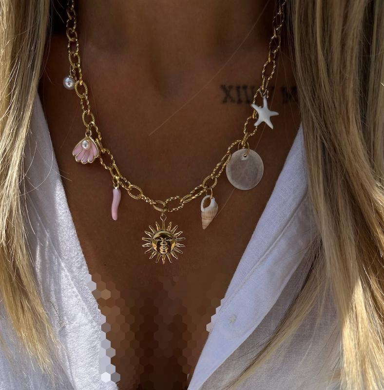 گردنبند دریایی صورتی