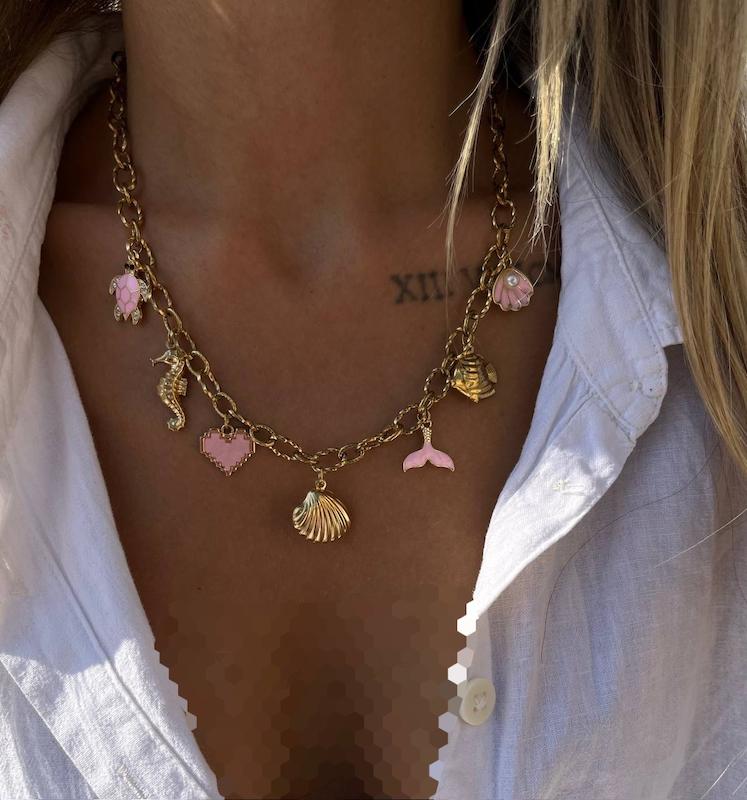 گردنبند دریایی صورتی