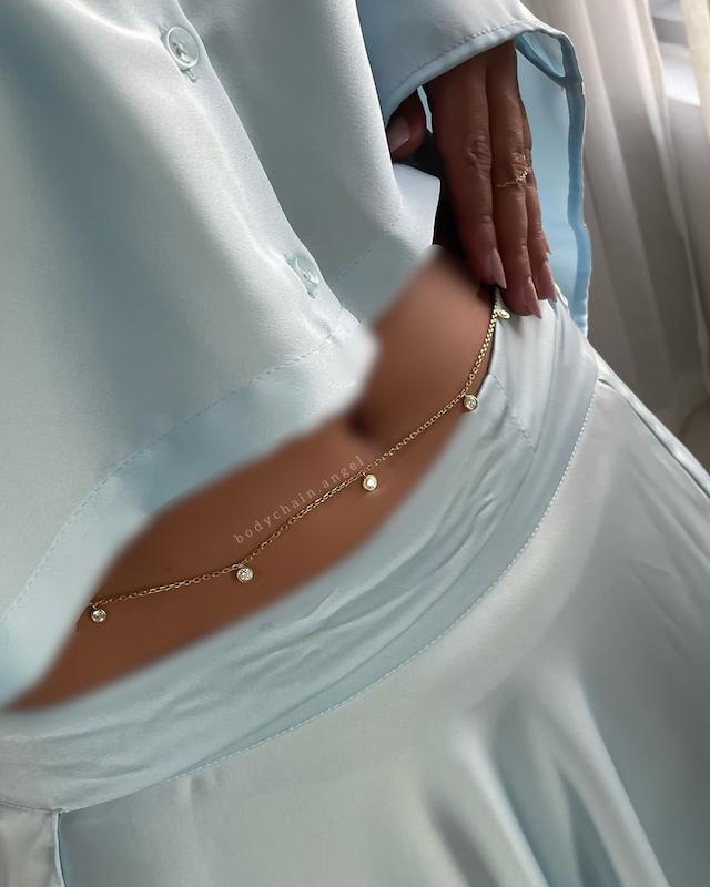 زنجیرشکم ظریف نگینی