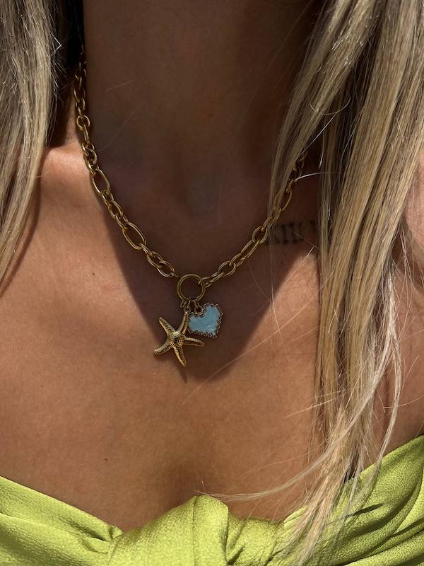 گردنبند ستاره دریایی و قلب