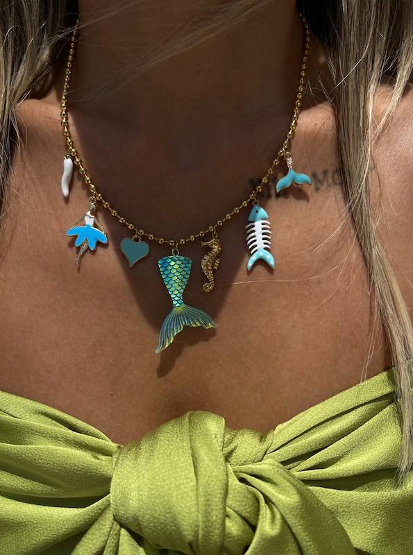 گردنبند دریایی آبی