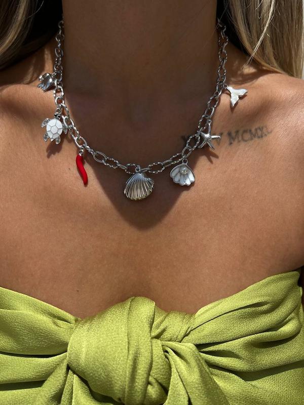 گردنبند دریایی نقره ای