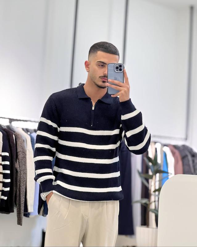 بافت یقه زیپ