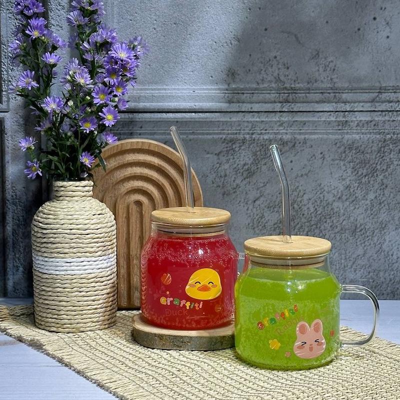 لیوان اسموتی دسته دار