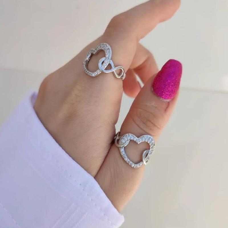 انگشتر نقره ای نگین دار طرح قلب بینهایت برند sm