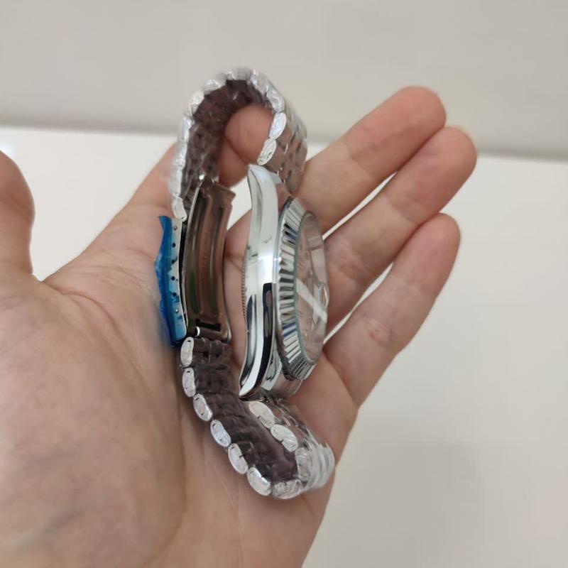 ست ساعت رولکس تمام نقره ای زنانه و مردانه 