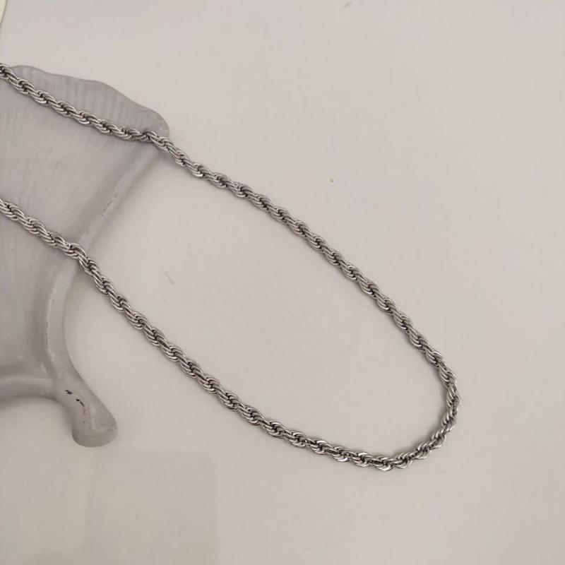 گردنبند طنابی درشت نقره ای مردانه 