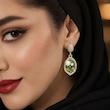 گوشواره میناکاری رنگی مدل گل مرواریدی سبز