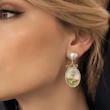 گوشواره میناکاری رنگی مدل گل لاله سبز
