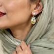 گوشواره میناکاری رنگی مدل گل لاله سبز