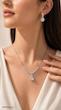 نیم ست جواهری طرح نقره ژوپینگ 6001953