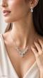 نیم ست گلدار طرح نقره ژوپینگ 6003462