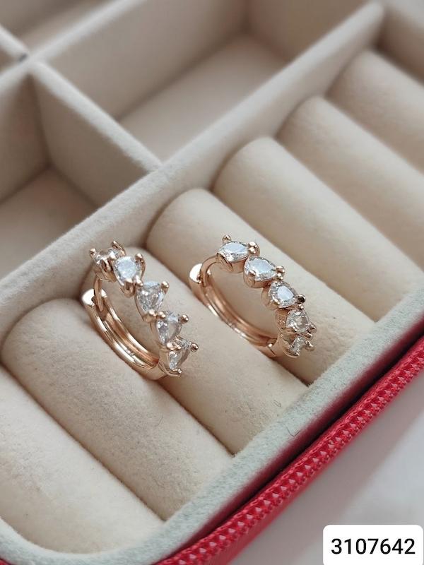 گوشواره حلقه ای کریستال دار ژوپینگ | 3107642