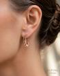 گوشواره حلقه ای طرح هندسی برجسته ژوپینگ | 2707626