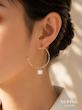 گوشواره حلقه ای مروارید دار ژوپینگ (طرح طلا) | 4155784
