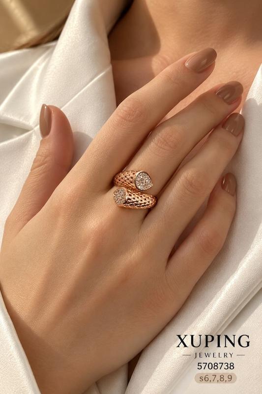 انگشتر مشبک منحنی نگین دار ژوپینگ | 5708738