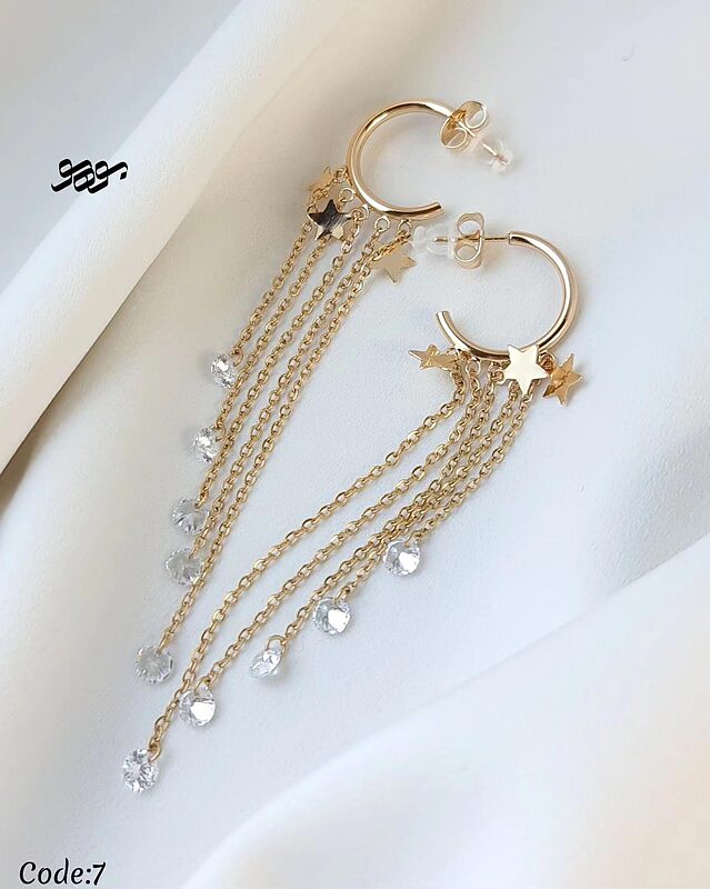 گوشواره ستاره الماسی آویز