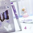 نمایی نزدیک از طرح 4 روان نویس فانتزی طرح پروانه مدل Purple Dream