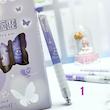 نمایی نزدیک از طرح 1 روان نویس فانتزی طرح پروانه مدل Purple Dream