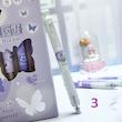 نمایی نزدیک از طرح 3 روان نویس فانتزی طرح پروانه مدل Purple Dream
