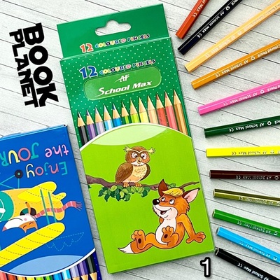 مداد رنگی 12 رنگ جعبه مقوایی اسکول مکس