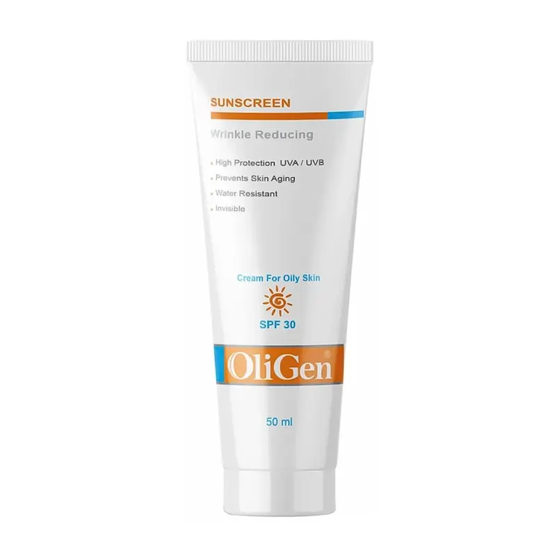 کرم ضد آفتاب و ضد چروک رنگی الی ژن با SPF50 مناسب پوست نرمال و خشک حجم 50 میلی لیتر