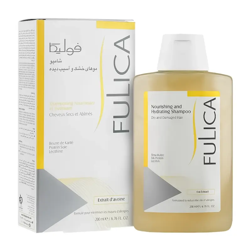 افت شامپو فولیکا و نتیجه قبل/بعد استفاده برای موهای خشک و آسیب‌دیده — Fulica Texture & Before-After Results for Dry & Damaged Hair 200ml — Fulica texture before/after hair dry damaged 200ml — ملمس فولیکا و صور قبل/بعد لشعر الجاف والتالف 200مل