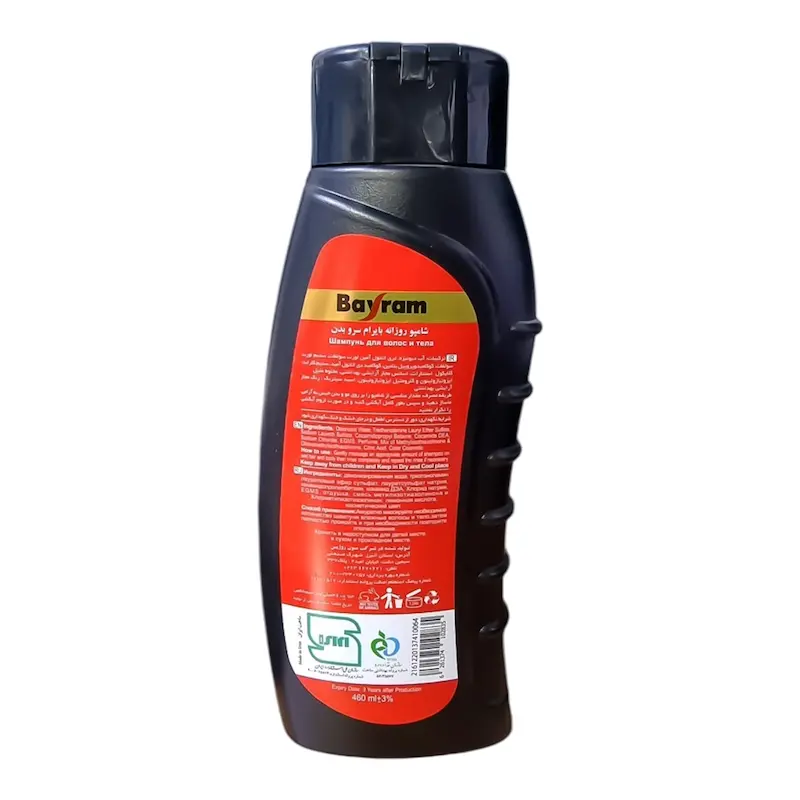 شامپو بایرام سر و بدن – مناسب مصرف روزانه و پوست‌های حساس, Bayram Hair & Body Shampoo – daily use, ideal for sensitive skin, شامبو بایرام للشعر والجسم – للاستخدام اليومي ومثالي للبشرة الحساسة