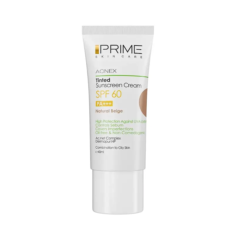 ضد آفتاب رنگی Oil Free پرایم SPF60 مناسب پوست چرب حجم 40 میلی لیتر