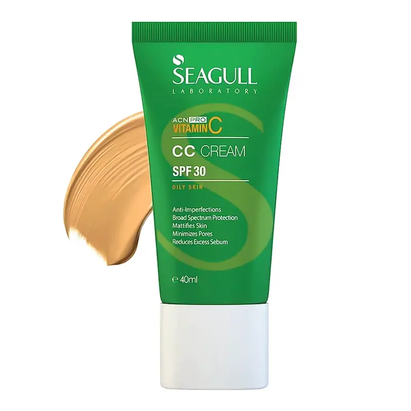 سی سی کرم رنگی کنترل کننده چربی پوست SPF30 سی گل حجم 40 میلی گرم